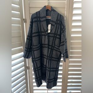 Zara black and grey relaxed coat -NEW WITH TAGS